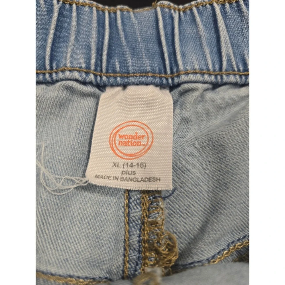 Wonder Nation Girls Shorts Bundle 5pc XL 14-16 Plus Denim Twill Skort Pink Blue